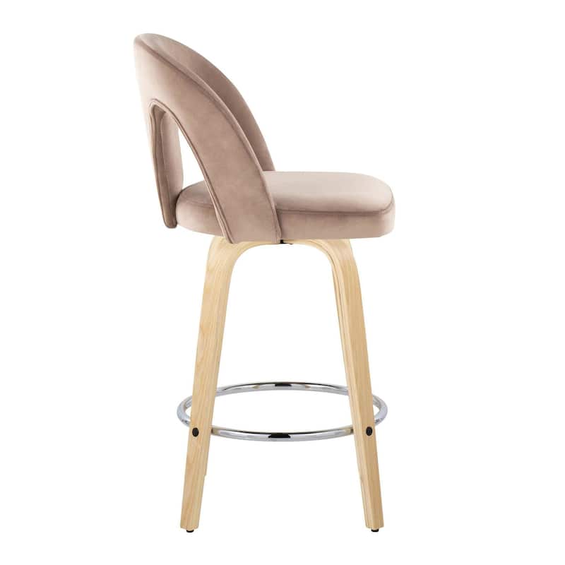 Ava Upholstered 26" Fixed-Height Counter Stool - Set of 2