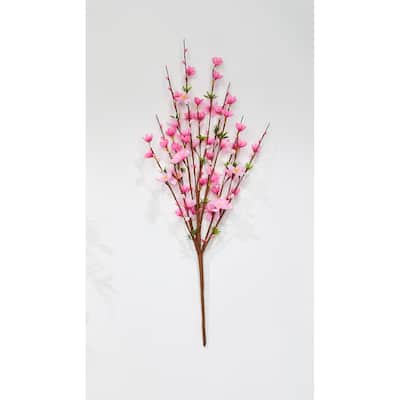 25" Pink Cherry Blossom Spray w/ Buds - 25