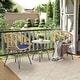 preview thumbnail 34 of 45, 3 Piece Outdoor Wicker Furniture Patio Bistro Set With Cushions for Porch Poolside Garden - 21.2"L x 23.6"W x 31.5"H