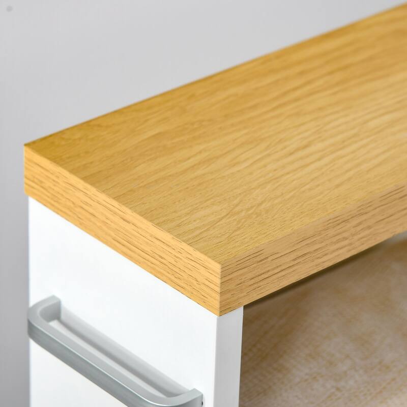 Kleankin Slim Bathroom Cabinet With Wheels Storage Organizer