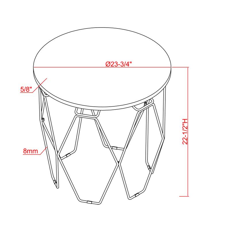 Furniture of America Lavina Modern White and Gold Tone 24-inch Side Table