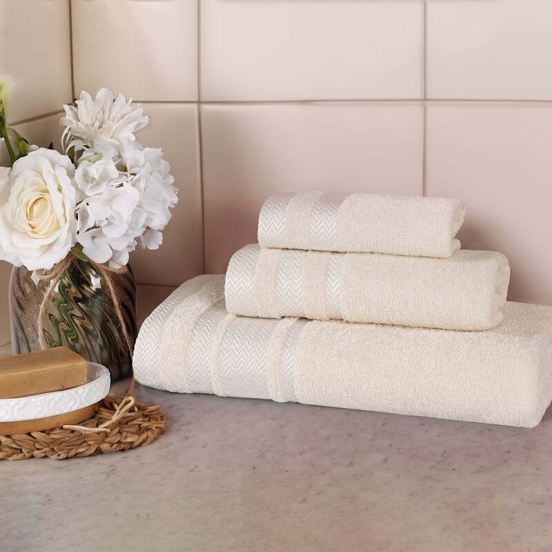 Superior Hays Cotton Medium Weight 3 Piece Bathroom Towel Set
