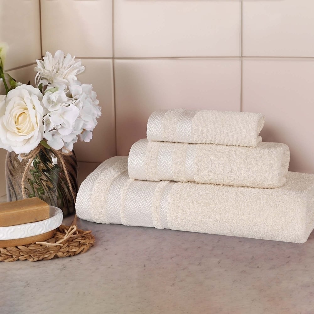 Superior Hays Cotton Medium Weight 3 Piece Bathroom Towel Set
