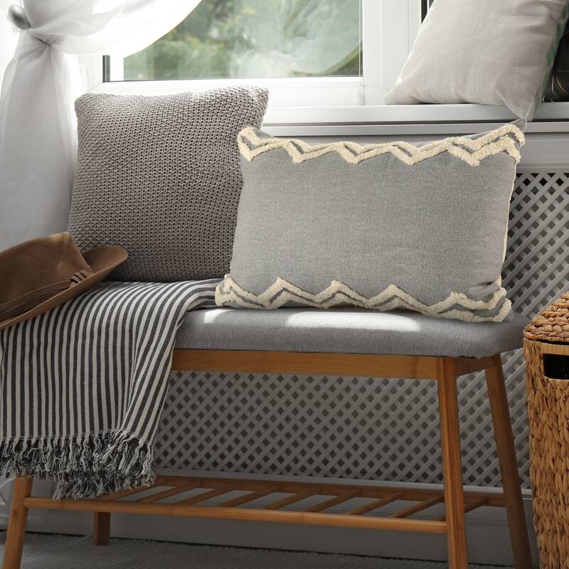 Sevita Soft Chevron Bordered Lumbar Throw Pillow