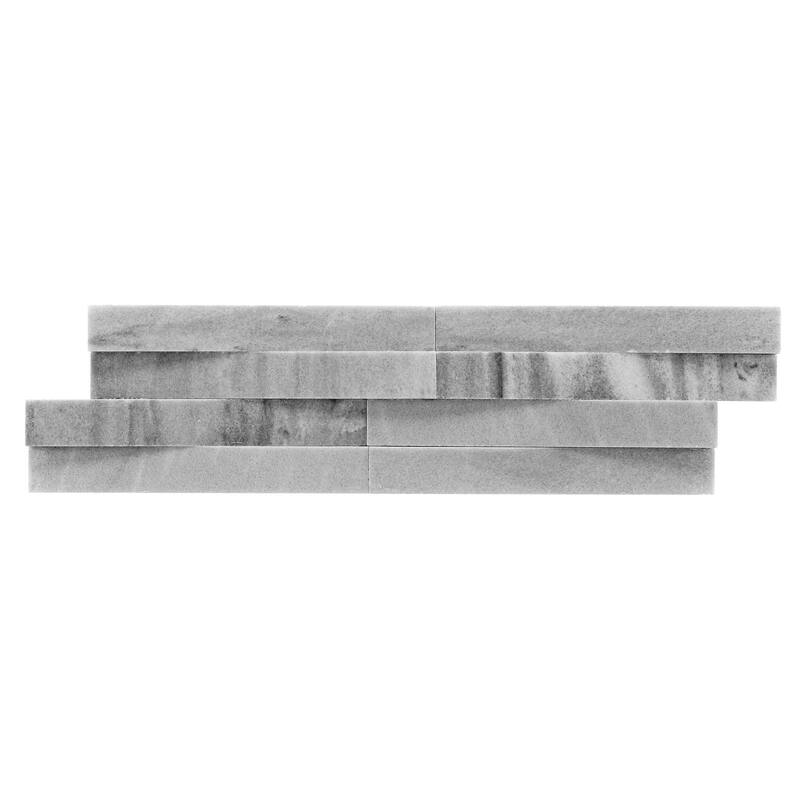 Weave 6 in. x 22 in. Panel and 8 in. x 24 in. Corner Honed Marble Wall Tile