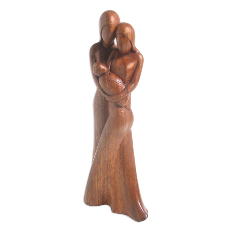 Novica Handmade Newborn Wood Sculpture