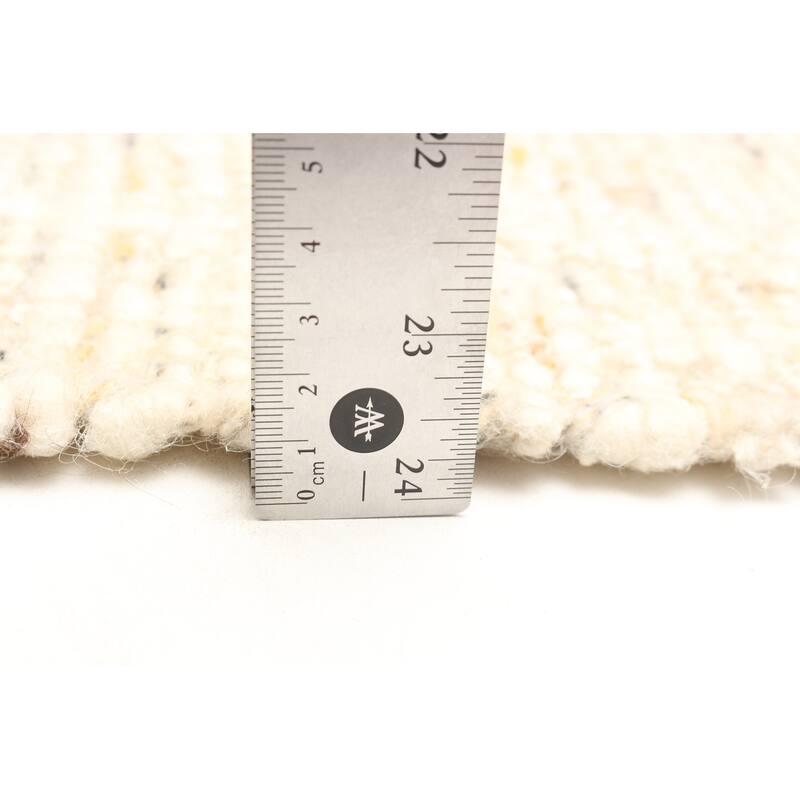 ECARPETGALLERY Braid weave Sienna Beige, Cream Wool Rug - 4'11 x 8'1