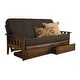 preview thumbnail 22 of 27, Somette Tucson Rustic Walnut Full-size Futon Set with Storage Drawers