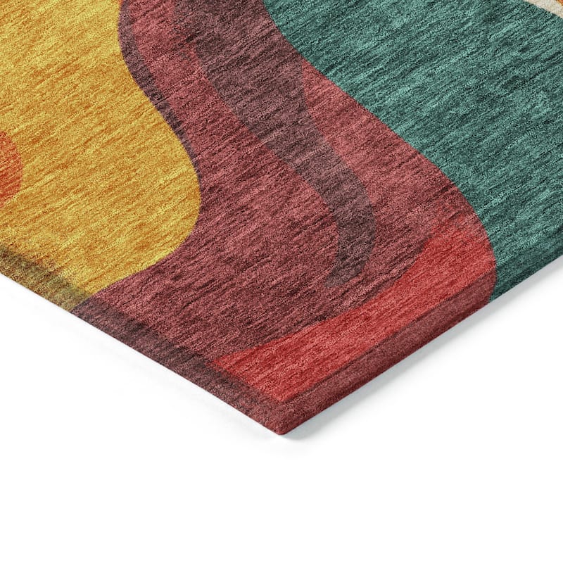 Machine Washable Indoor/Outdoor Casual Contemporary Chantille Rug