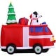 preview thumbnail 8 of 9, Fraser Hill Farm 7-Ft. Pre-Lit Inflatable Santa in Fire Truck