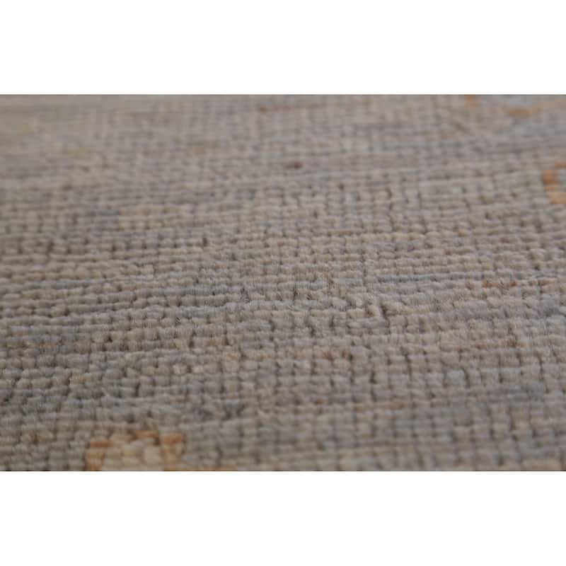 Hand Knotted Oriental 100% Wool Carpet Transitional All-Over Greys & Charcoal Oushak Area Rug - 14' 5'' X 12' 0''