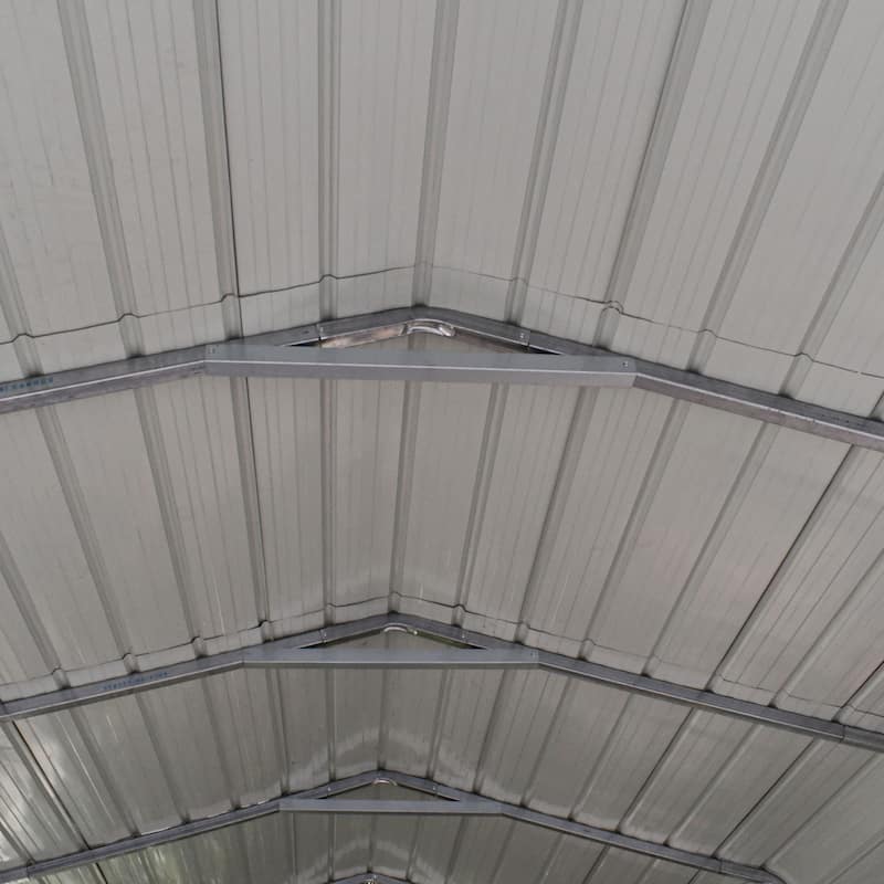 ALEKO Galvanized Steel Carport Canopy Shelter with Sidewalls 12 x 28 feet Grey