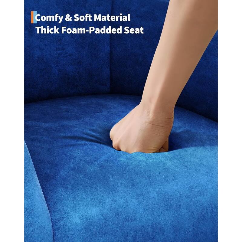 Boucle Fabric Barrel Chairs, with Soft Cushion