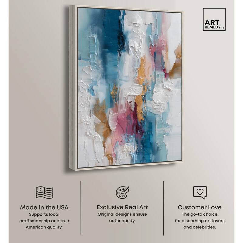 Petal Pink and Ocean Blue I Canvas by Art Remedy