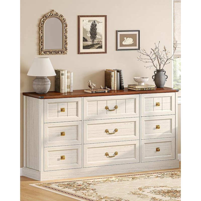 Farmhouse Drawers Dresser for Bedroom Wood Rustic Chest of Drawers