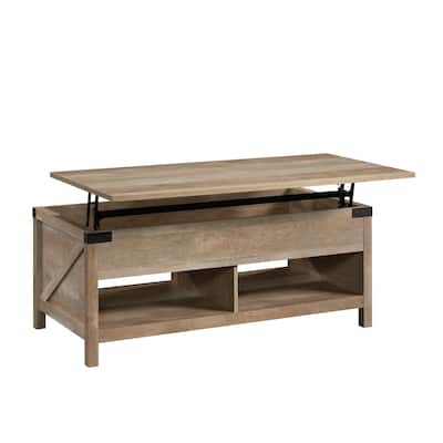 Lift-top Coffee Table, Brown finish,Top lifts up and forward to create versatile work surface for snacking