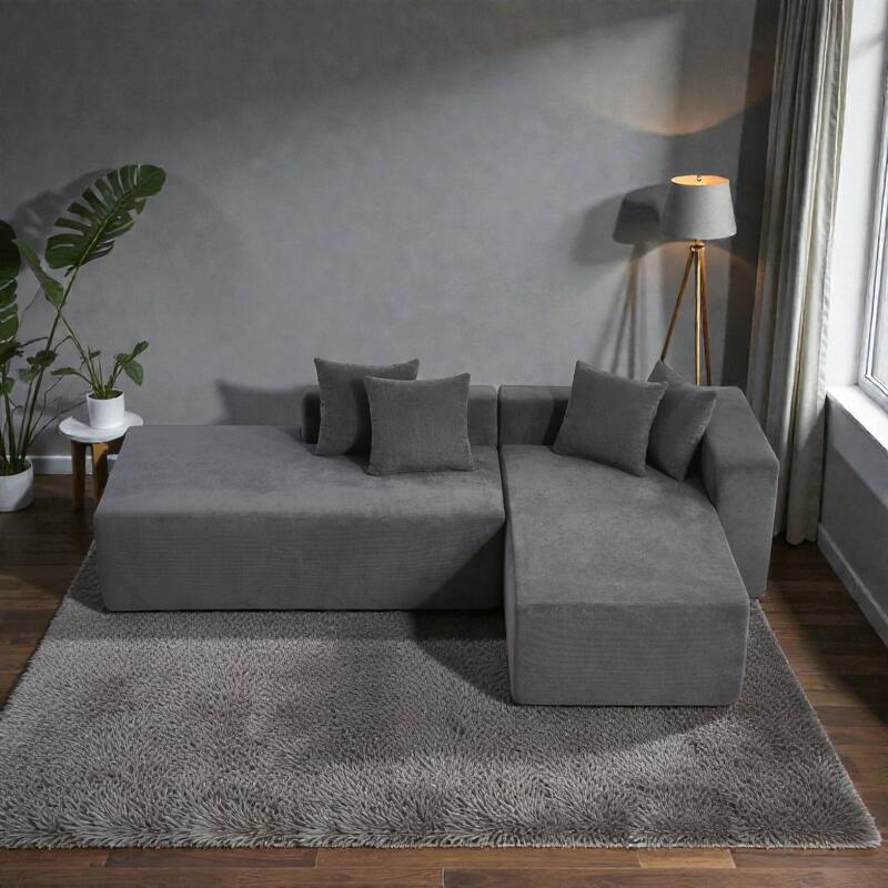 101" L-Shaped Modular Sofa with Deep Seat, No Assembly Sectional Couch with High-Density Foam for Living Room