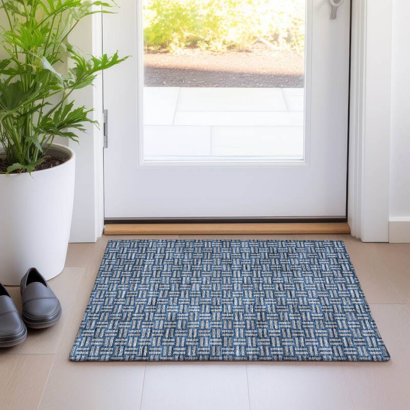 Premium Washable Super Soft Modern Weave Mayfield Rug - Blue - 1'8" x 2'6"