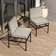 preview thumbnail 5 of 37, Mopio Odelia Patio Furniture, Outdoor Sectional Conversation Set Natural Beige