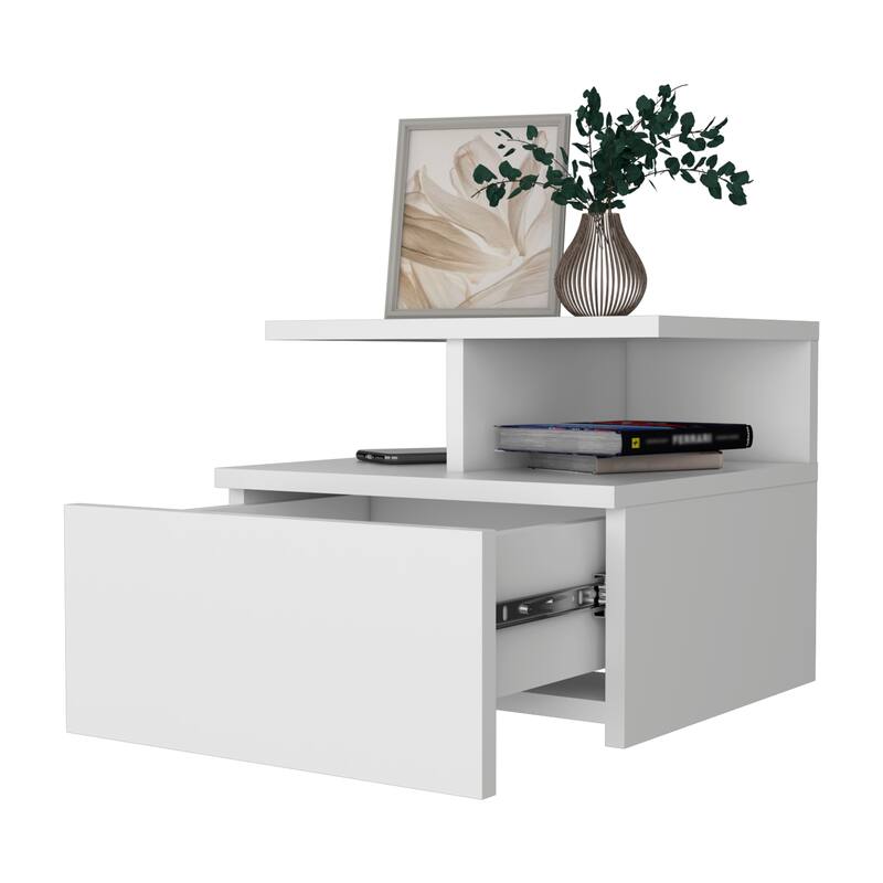 Floating Nightstand Flopini,One Drawer,Black Wengue Finish，for Living Room,and Dining Room