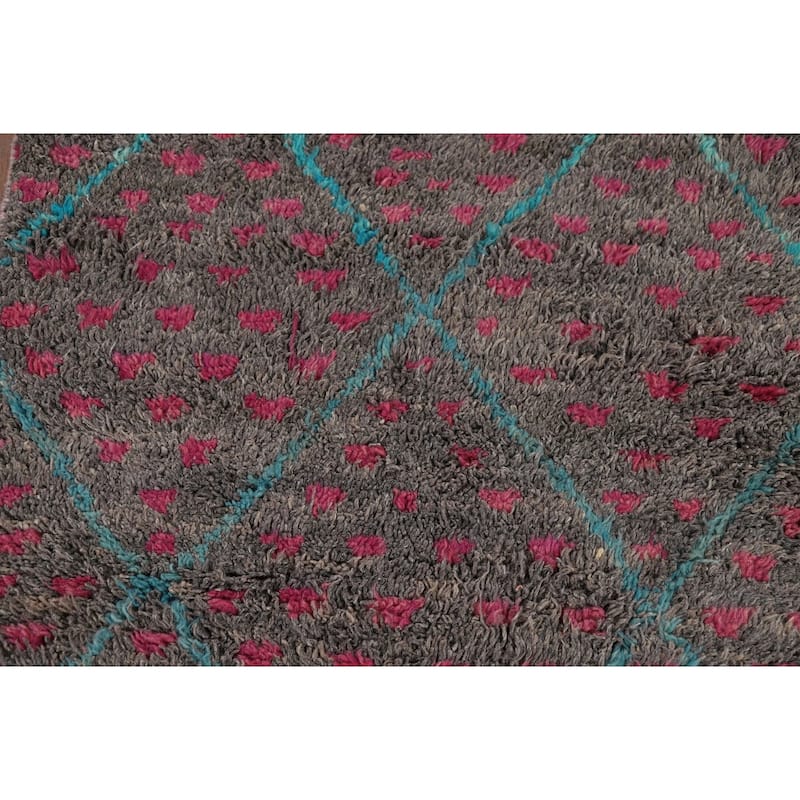Trellis Plush Geometric Moroccan Oriental Rug Hand-Knotted Wool Carpet - 3'0" x 5'6"