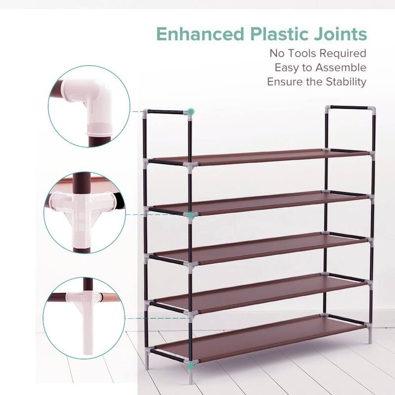 3/5/6/8/9/10-tier Extra-wide Metal/Non-woven Fabric Shoe Rack