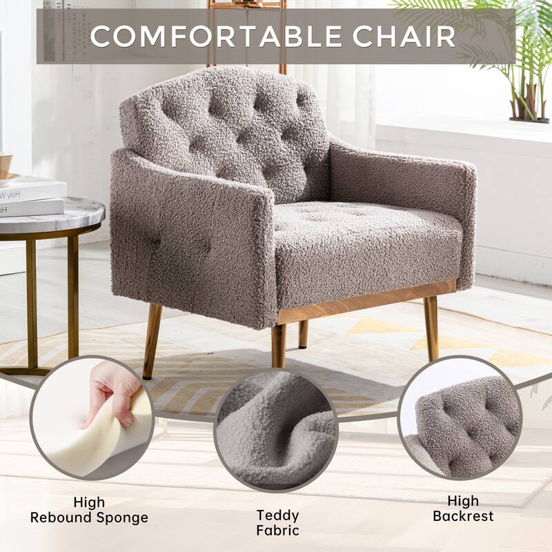 Tufted Decorative Fabric Armchair
