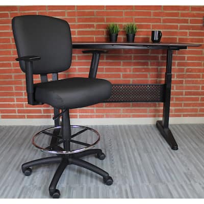 Boss Office Products Black Oversized Drafting Stool