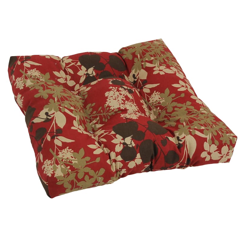 19-inch Square Tufted Indoor/Outdoor Chair Cushion - Montfleuri Sangria