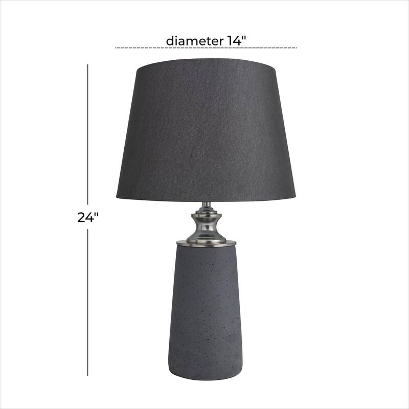 Cement Stone Room Table Lamp - Black - Roche River Decor