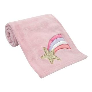 Bedtime Originals Rainbow Unicorn Soft Pink/Gold Shooting Star Baby Blanket