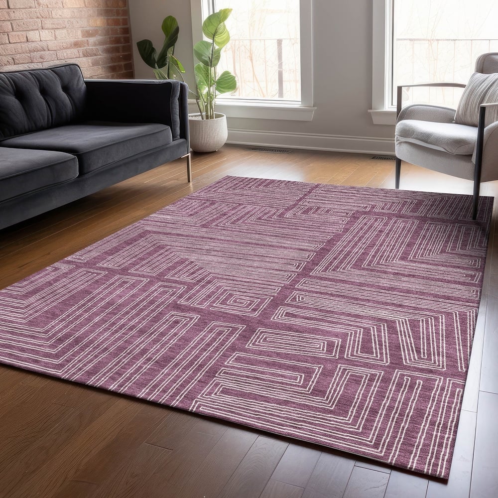 Machine Washable Indoor/ Outdoor Contemporary Stack Chantille Rug