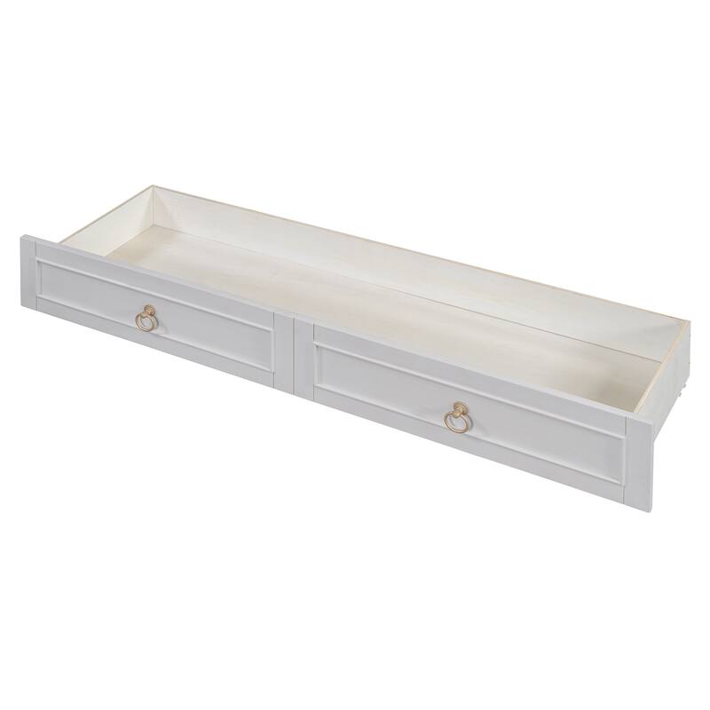Queen Size Murphy Bed Storage Drawers & Elegant Rattan Front - Foldable Space-Saving Solution