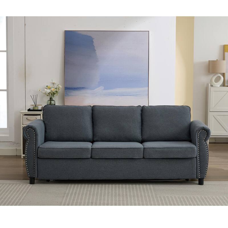 81.5" Convertible Sleeper Couch with Pull Out Bed,3 Seater Sofa Bed