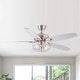preview thumbnail 13 of 11, 52" Polished Nickel Wood 5-Blade Modern Ceiling Fan with Remote