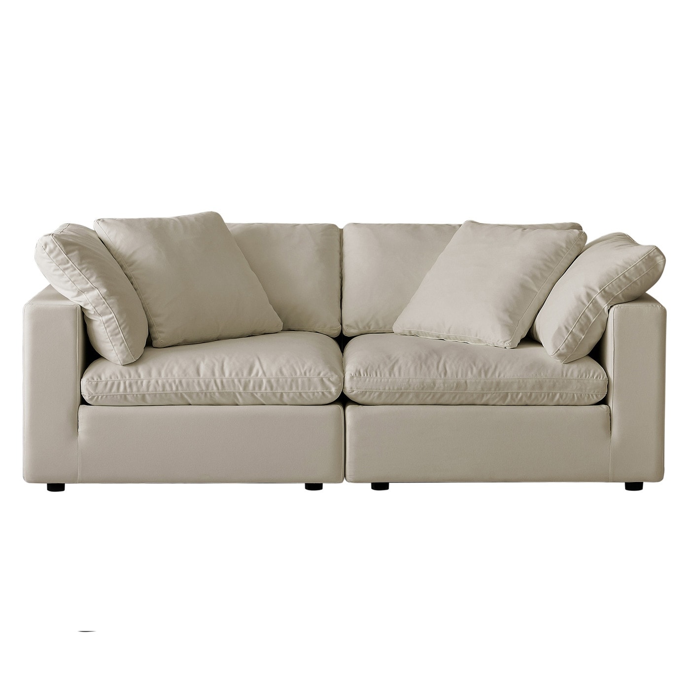 Square Arm Linen Fabric Rectangle Sectional Sofa Combination Sofa