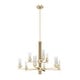 preview thumbnail 2 of 10, Hunter Gatz Ribbed Glass Chandelier - Dining Room, Kitchen Island, Entry - Glam, Contemporary, Transitional