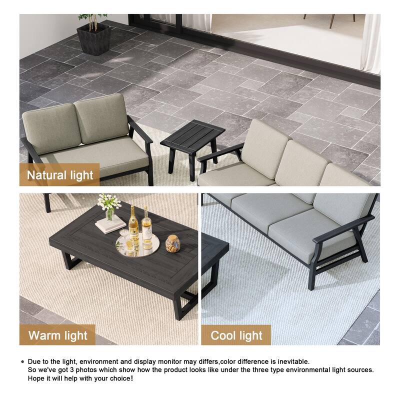 Arthur 4-Piece Teak Wood Patio Conversation Set