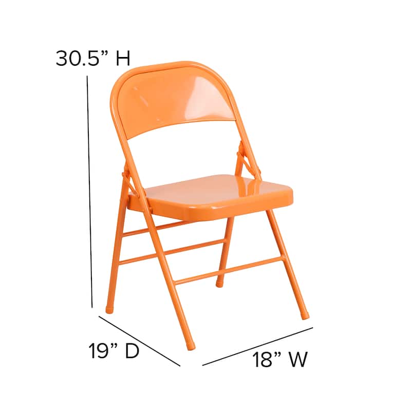 4 Pack Triple Braced & Double Hinged Folding Chair