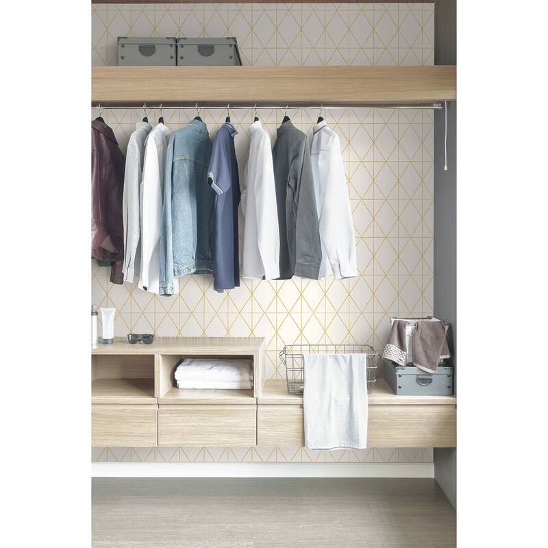 My Style Lennon Gold Geo Peel & Stick Wallpaper