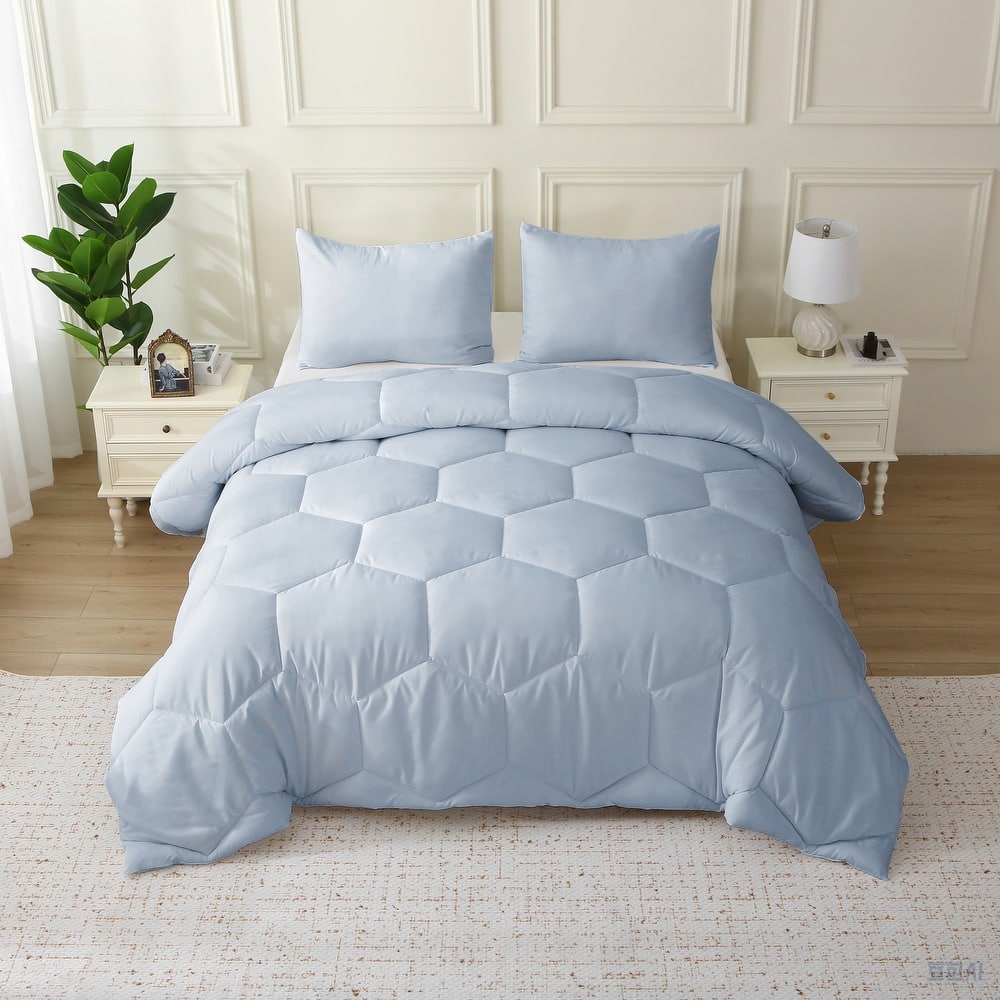 Better Style Home Oversized Microfiber Honeycomb Comforter Sets