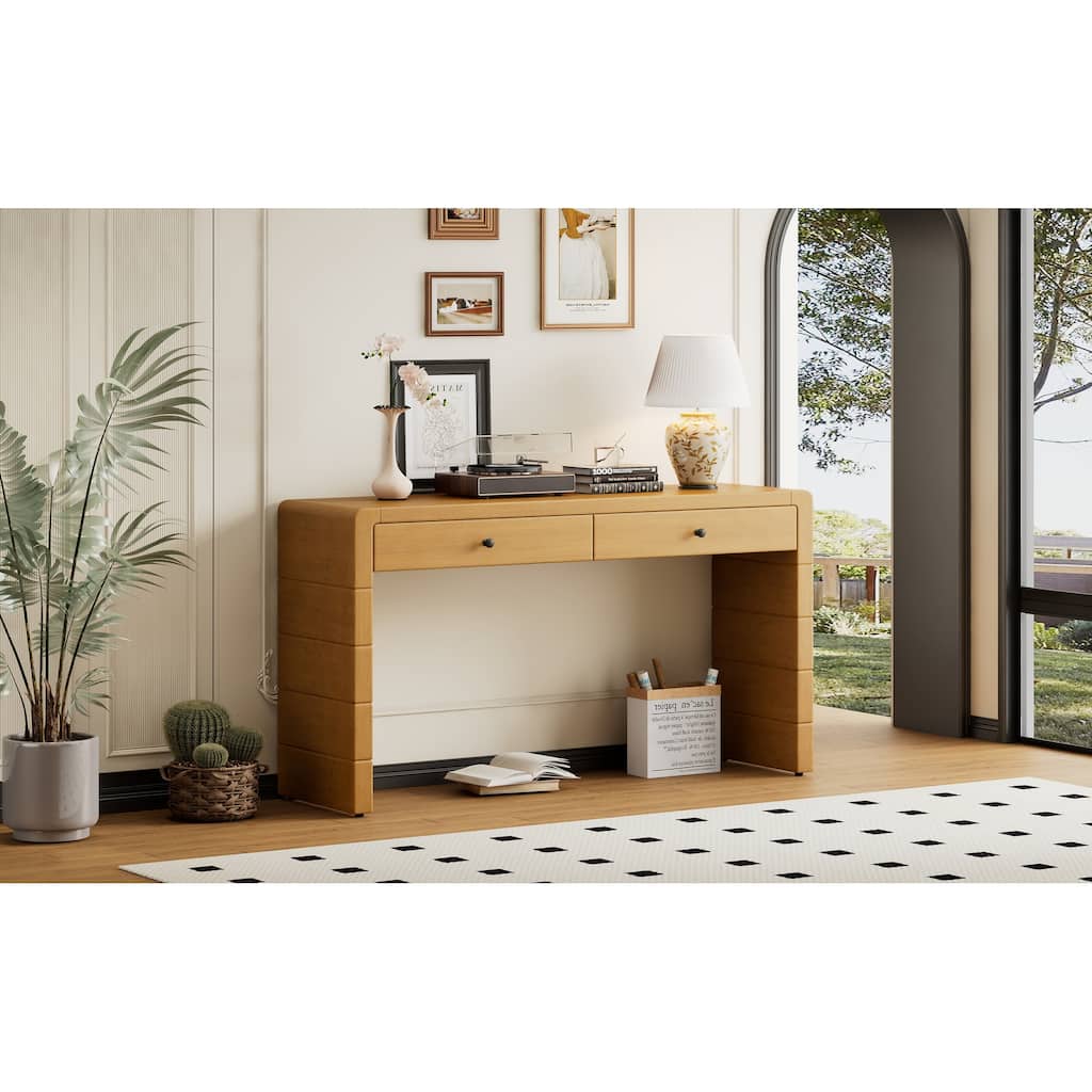 Wooden Entryway Table with 2 Drawers