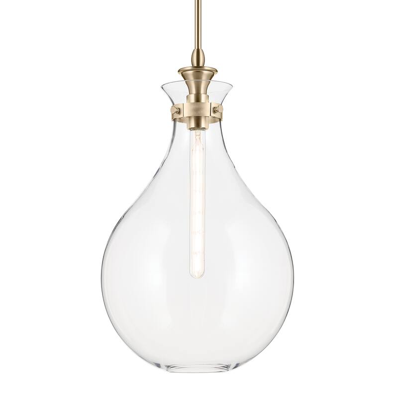Kichler Lighting Laria 14 Inch 1 Light Pendant with Clear Glass in Champagne Bronze