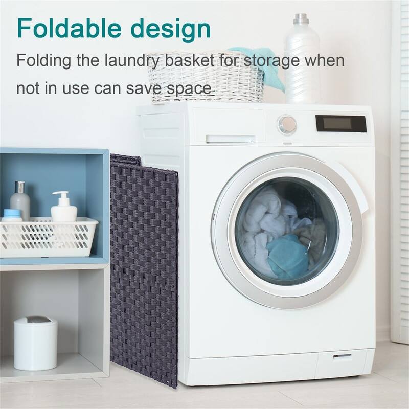 Laundry Hamper with Lid and Handles - 22.4"L x 13"W x 24"H