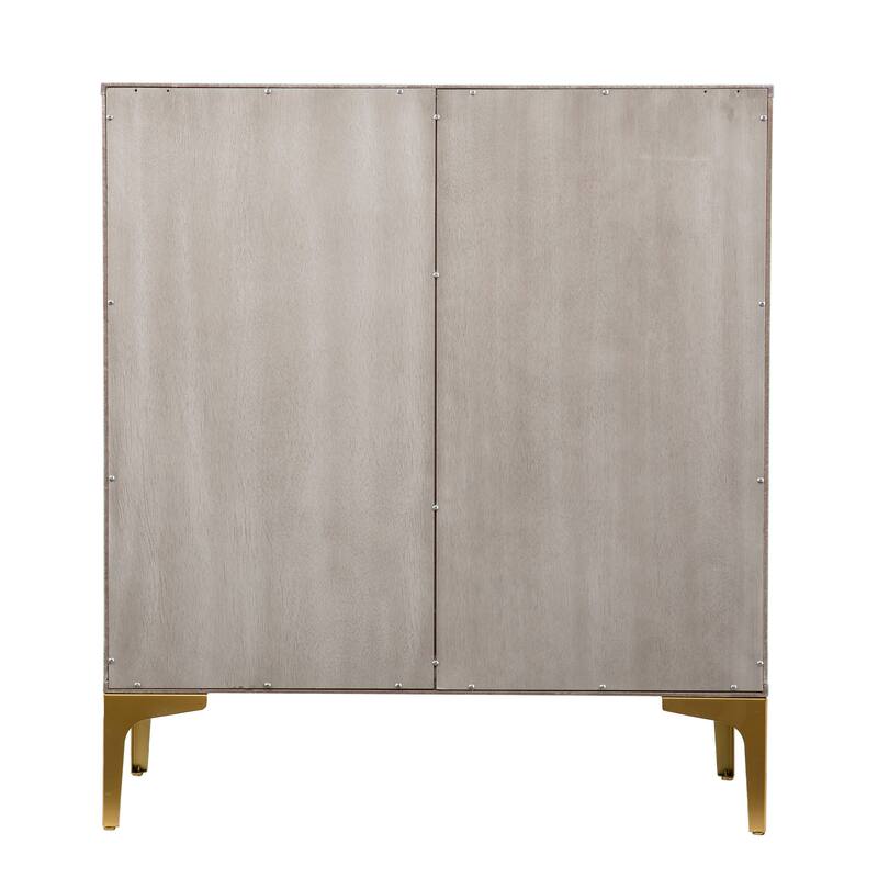 SEI Furniture Laurelvale Grey Wood Cabinet w/ Goldtone Legs/Pulls