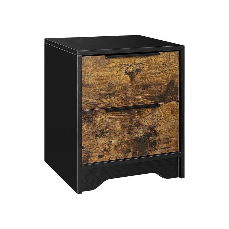 Wooden 2 Drawers Nightstand - Antique Black