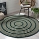 preview thumbnail 8 of 57, SAFAVIEH Handmade Braided Levina Country Rug 8' Round - Ivory/Dark Green - Round
