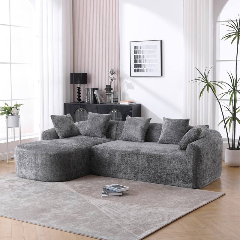 Living Room Oversized Comfy Boucle Sofa