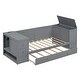 preview thumbnail 12 of 13, Twin Size Daybed Trundle Bed Pine Wood Bed Frame for Kids Teens, Grey