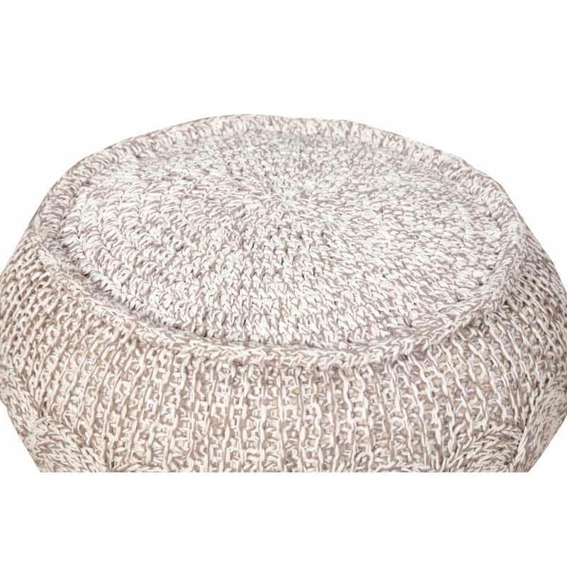 HomeRoots 20" Beige 100% Cotton Ottoman